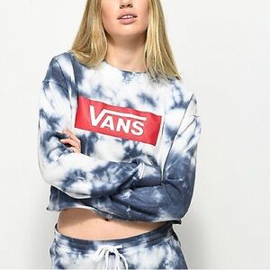VANS Red Logo Tie-Dye Cropped sweatshirt